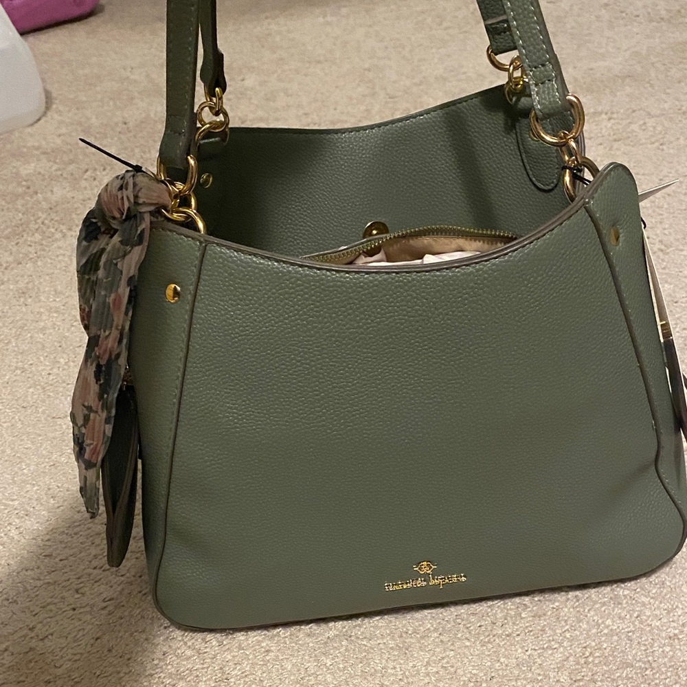 Nanette Lepore Green Tote with Gold Accents - Picture 5 of 11